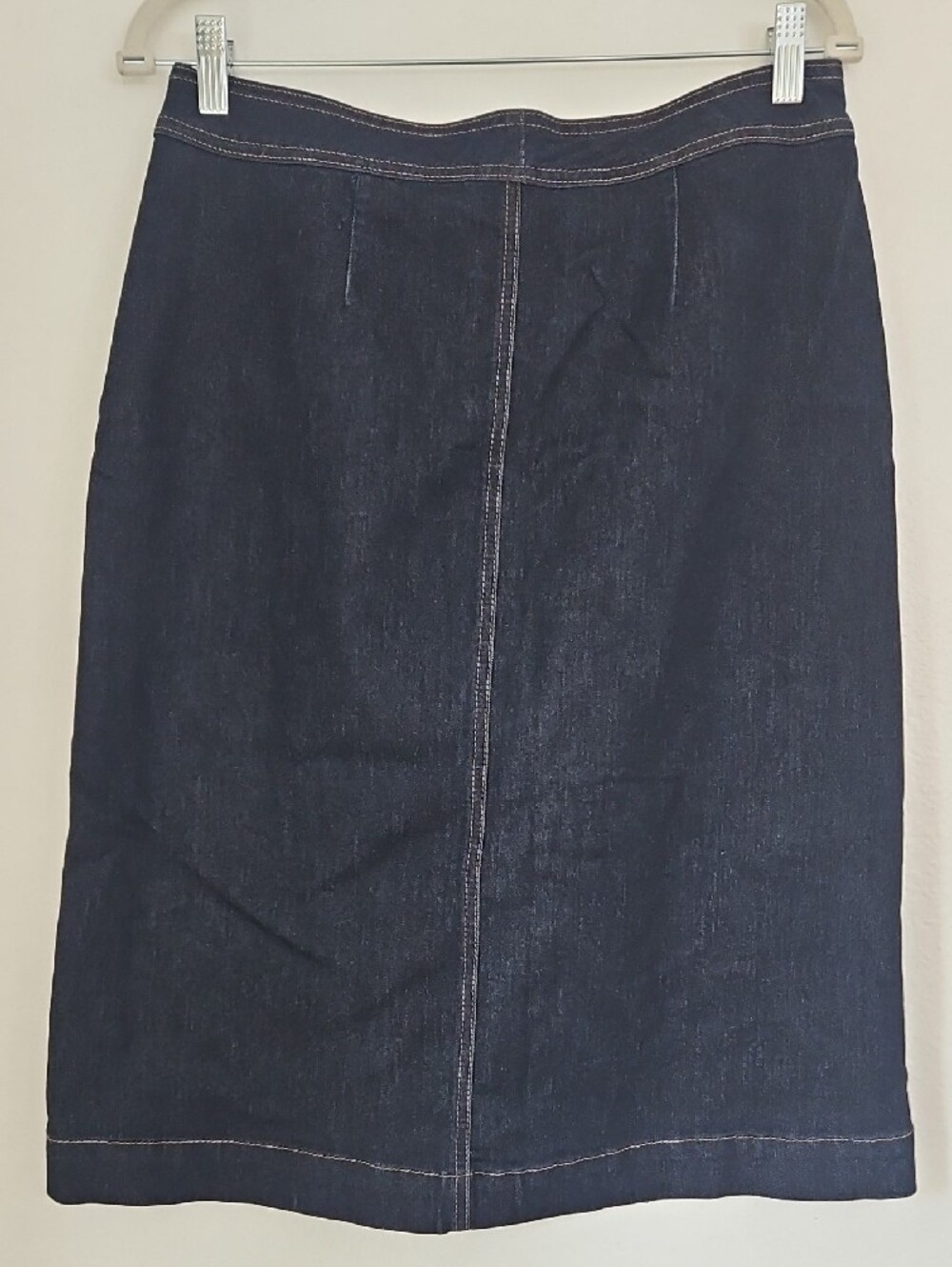 Style & Co. Dark Blue Button-Front Pencil Skirt - Picture 2 of 4